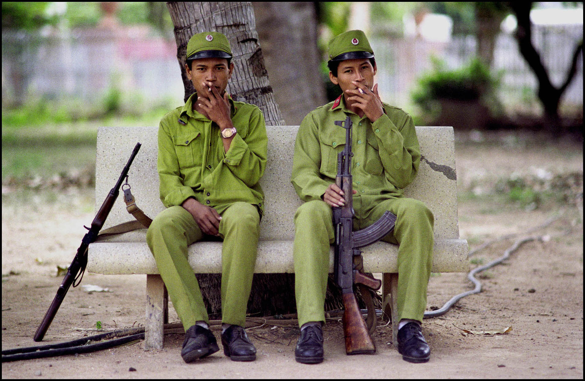 'Gun Smoke' Phnom Penh, Cambodia 1988